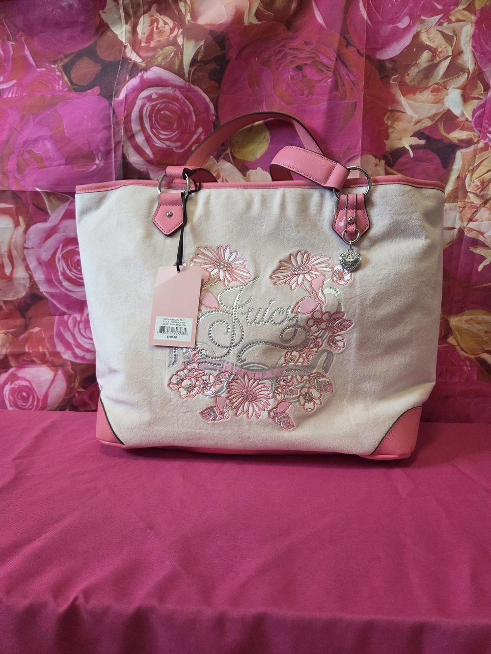 Juicy Couture Pink Floral Tote Bag